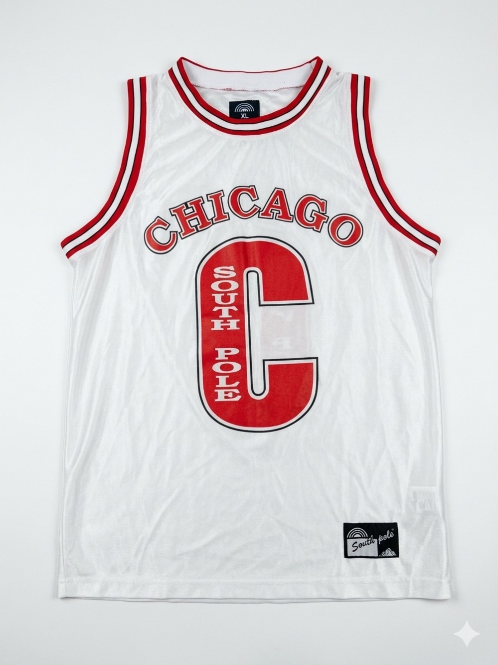 Vintage Southpole Chicago Basketball Jersey Men's Size XL White‎ Red Sleeveless